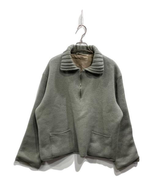 MIU MIU（ミュウミュウ）MIU MIU (ミュウミュウ) ハーフジップニット グリーン サイズ:42の古着・服飾アイテム