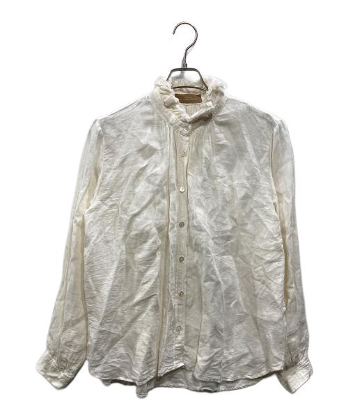 nous rendent heureux（ヌーランドオロー）nous rendent heureux (ヌーランドオロー) フリルカラーリネンブラウス アイボリー サイズ:Fの古着・服飾アイテム
