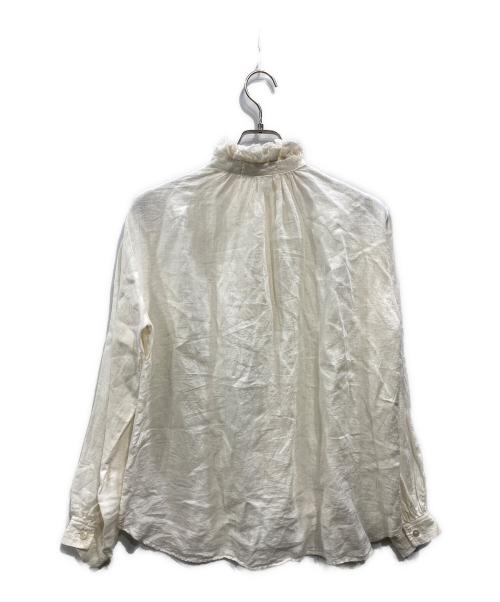 nous rendent heureux（ヌーランドオロー）nous rendent heureux (ヌーランドオロー) フリルカラーリネンブラウス アイボリー サイズ:Fの古着・服飾アイテム
