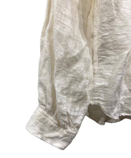 nous rendent heureux（ヌーランドオロー）nous rendent heureux (ヌーランドオロー) フリルカラーリネンブラウス アイボリー サイズ:Fの古着・服飾アイテム
