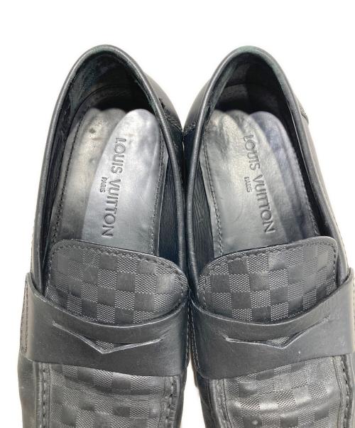 LOUIS VUITTON（ルイ ヴィトン）LOUIS VUITTON (ルイ ヴィトン) ダミエ コインローファー ブラック サイズ:9　1／2の古着・服飾アイテム