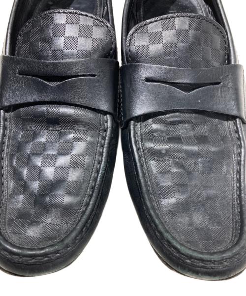 LOUIS VUITTON（ルイ ヴィトン）LOUIS VUITTON (ルイ ヴィトン) ダミエ コインローファー ブラック サイズ:9　1／2の古着・服飾アイテム