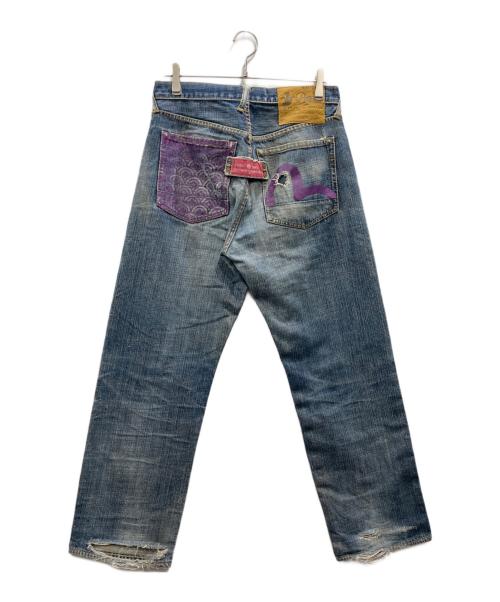 EVISU（エヴィス）EVISU (エヴィス) カモメ×家紋 デニムパンツ インディゴ サイズ:32の古着・服飾アイテム