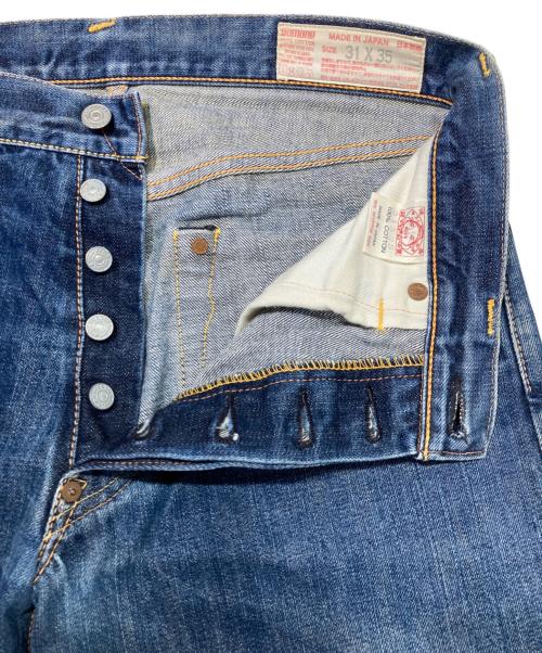 EVISU（エヴィス）EVISU (エヴィス) ダブルカモメ デニムパンツ インディゴ×イエロー サイズ:SIZE 31の古着・服飾アイテム
