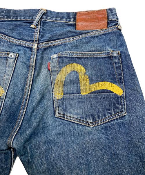 EVISU（エヴィス）EVISU (エヴィス) ダブルカモメ デニムパンツ インディゴ×イエロー サイズ:SIZE 31の古着・服飾アイテム