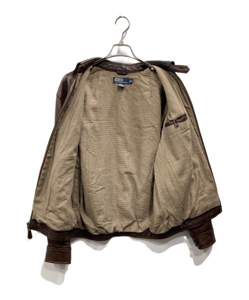 POLO RALPH LAUREN（ポロ・ラルフローレン）POLO RALPH LAUREN (ポロ・ラルフローレン) レザースイングトップ ブラウン サイズ:Sの古着・服飾アイテム