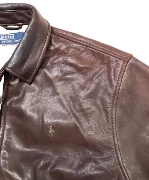 POLO RALPH LAUREN（ポロ・ラルフローレン）POLO RALPH LAUREN (ポロ・ラルフローレン) レザースイングトップ ブラウン サイズ:Sの古着・服飾アイテム