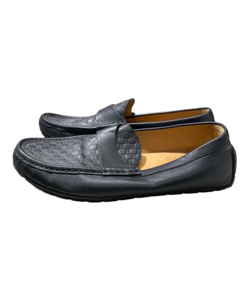 GUCCI（グッチ）GUCCI (グッチ) マイクログッチシマ ドライビングシューズ ブラック サイズ:9の古着・服飾アイテム