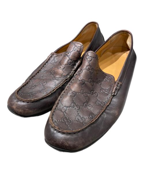 GUCCI（グッチ）GUCCI (グッチ) GG ローファー ブラウン サイズ:101/2の古着・服飾アイテム