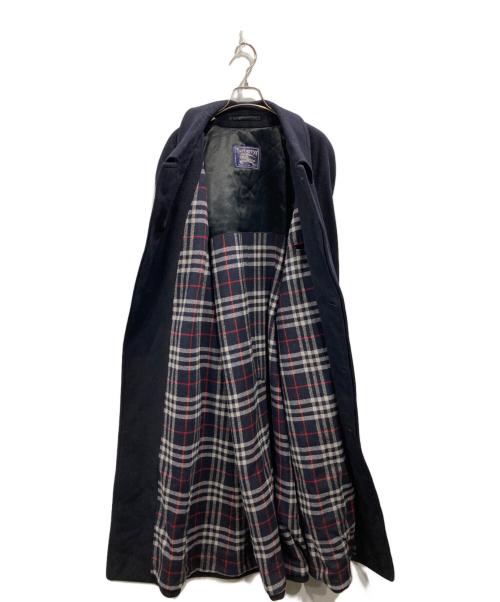 Burberry's（バーバリーズ）Burberry's (バーバリーズ) WOOL&CASHMERE ノヴァチェックライニング メルトンステンカラーコート ネイビー サイズ:不明の古着・服飾アイテム
