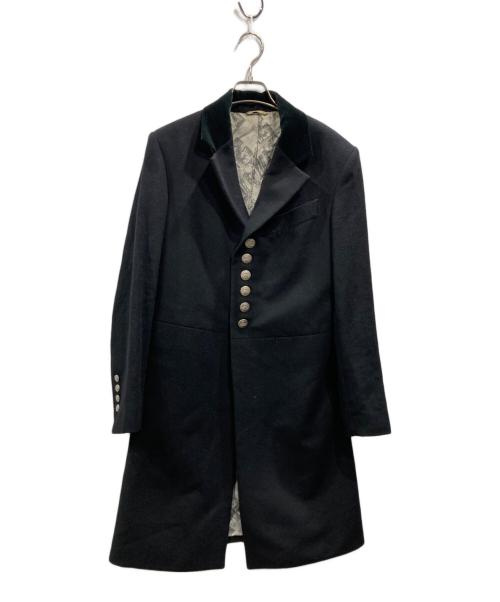 Vivienne Westwood man（ヴィヴィアン ウェストウッド マン）Vivienne Westwood man (ヴィヴィアン ウェストウッド マン) 6連オーブボタン ウールカシミヤ チェスターコート ブラック サイズ:46の古着・服飾アイテム