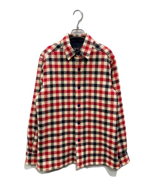 agnes b homme（アニエスベーオム）agnes b homme (アニエスベーオム) CASQUETTE チェック シャツジャケット レッド サイズ:36の古着・服飾アイテム