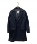 SHIPSシップス）の古着「HAMILTON LAMBSWOOL メルトン ロング チェスターコート」｜ブラック