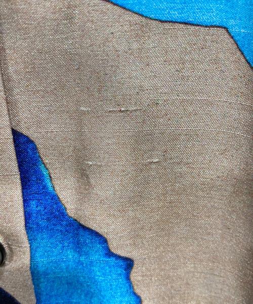 PAUL SMITH（ポールスミス）PAUL SMITH (ポールスミス) モナークプリント シャツワンピース ベージュ×ブルー サイズ:40の古着・服飾アイテム