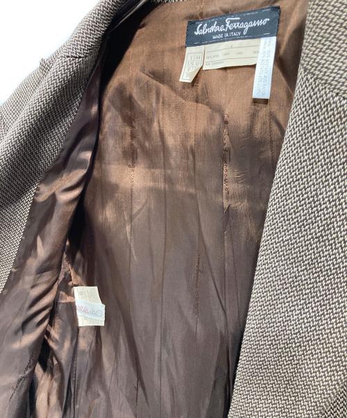 Salvatore Ferragamo（サルヴァトーレ フェラガモ）Salvatore Ferragamo (サルヴァトーレ・フェラガモ) ウールセットアップ ブラウン サイズ:40の古着・服飾アイテム