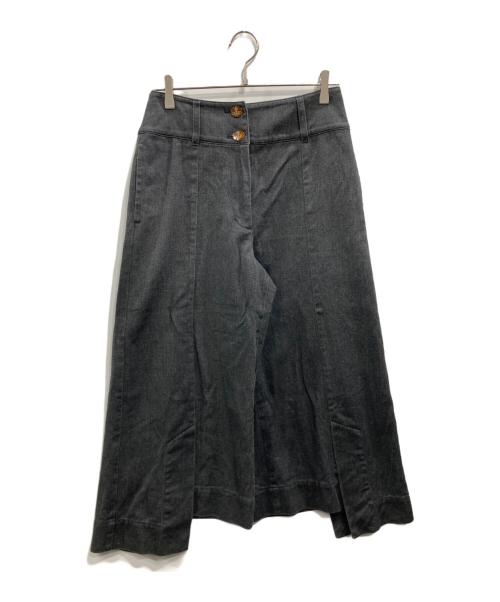 Vivienne Westwood RED LABEL（ヴィヴィアンウエストウッドレッドレーベル）Vivienne Westwood RED LABEL (ヴィヴィアンウエストウッドレッドレーベル) オーブボタン アシンメトリーデニム グレー サイズ:2の古着・服飾アイテム