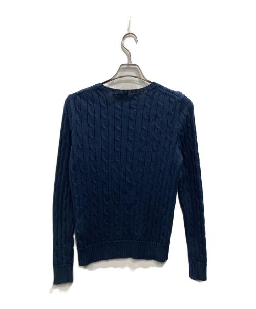 POLO RALPH LAUREN（ポロ・ラルフローレン）POLO RALPH LAUREN (ポロ・ラルフローレン) コットンケーブルニット ネイビー サイズ:Mの古着・服飾アイテム