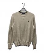 POLO RALPH LAURENポロ・ラルフローレン）の古着「コットンクルーネックニット」｜ベージュ