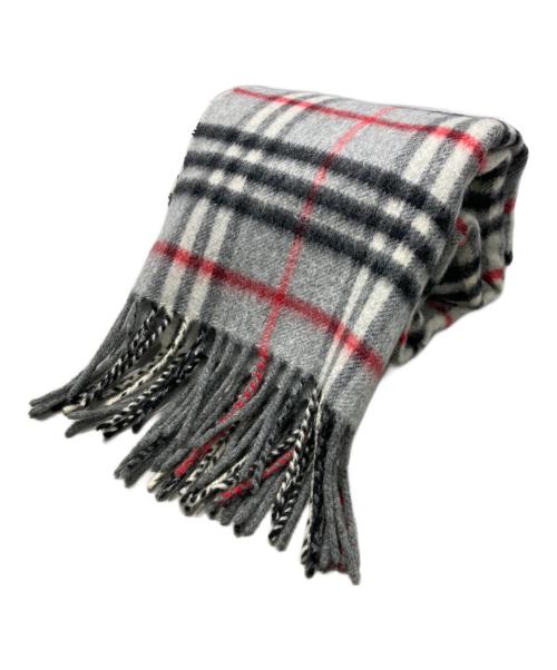 BURBERRY LONDON（バーバリーロンドン）BURBERRY LONDON (バーバリーロンドン) ウールカシミヤ ノヴァチェック マフラー グレーの古着・服飾アイテム
