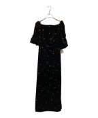 et. UNiVERエト・ユニヴェール）の古着「Sweetheart velour dress」｜ブラウン