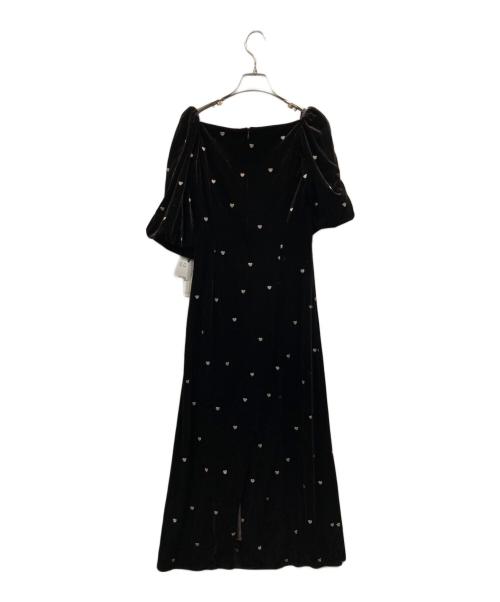 et. UNiVER（エト・ユニヴェール）et. UNiVER (エト・ユニヴェール) Sweetheart velour dress ブラウン サイズ:Mの古着・服飾アイテム