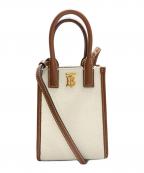 BURBERRYバーバリー）の古着「マイクロ フランシストート LS TB PHONE TOTE」｜アイボリー×ブラウン