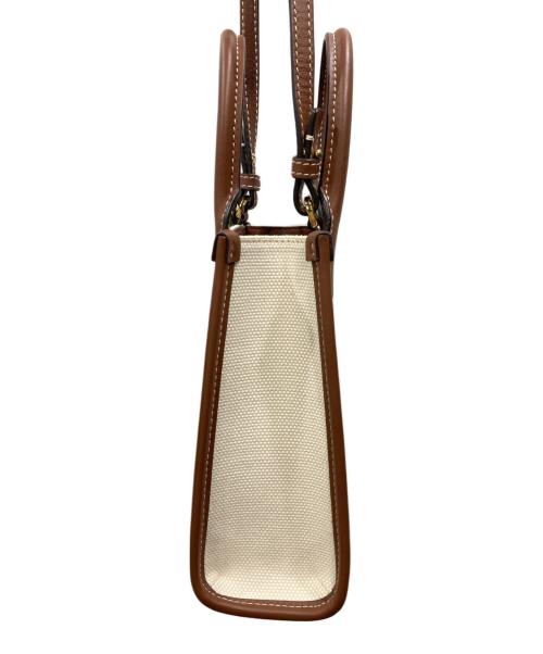 BURBERRY（バーバリー）BURBERRY (バーバリー) マイクロ フランシストート LS TB PHONE TOTE アイボリー×ブラウンの古着・服飾アイテム