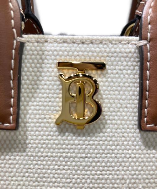 BURBERRY（バーバリー）BURBERRY (バーバリー) マイクロ フランシストート LS TB PHONE TOTE アイボリー×ブラウンの古着・服飾アイテム