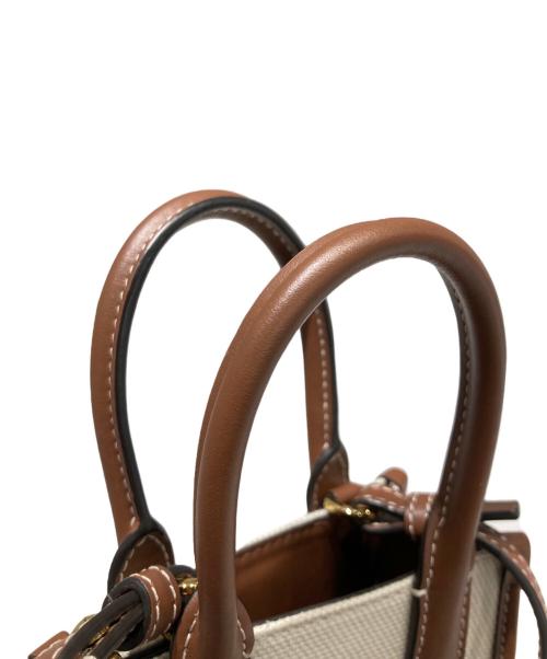 BURBERRY（バーバリー）BURBERRY (バーバリー) マイクロ フランシストート LS TB PHONE TOTE アイボリー×ブラウンの古着・服飾アイテム