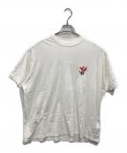 Maison Margielaメゾンマルジェラ）の古着「フラワーMM エンブロイダード コットンTシャツ」｜ホワイト