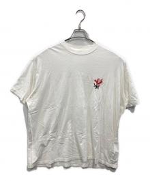 Maison Margiela（メゾンマルジェラ）の古着「フラワーMM エンブロイダード コットンTシャツ」｜ホワイト