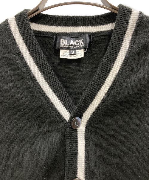 BLACK COMME des GARCONS（ブラックコムデギャルソン）BLACK COMME des GARCONS (ブラックコムデギャルソン) ラインドカーディガン ブラック サイズ:Sの古着・服飾アイテム