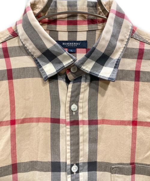 BURBERRY LONDON（バーバリーロンドン）BURBERRY LONDON (バーバリーロンドン) メガチェック レギュラーカラーシャツ ベージュ サイズ:Lの古着・服飾アイテム