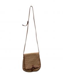 FENDI（フェンディ）の古着「ズッキーノ キャンバス ショルダーバッグ」｜ピンク
