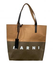 MARNI（マルニ）の古着「ロゴプリントシッピングバッグ」｜カーキ