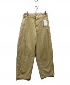 Spick and Spanスピック＆スパン）の古着「コットンバレルレッグパンツ」｜ベージュ