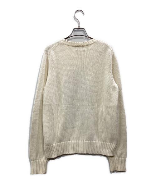 POLO RALPH LAUREN（ポロ・ラルフローレン）POLO RALPH LAUREN (ポロ・ラルフローレン) ポロベアコットンクルーネックニット アイボリー サイズ:Mの古着・服飾アイテム