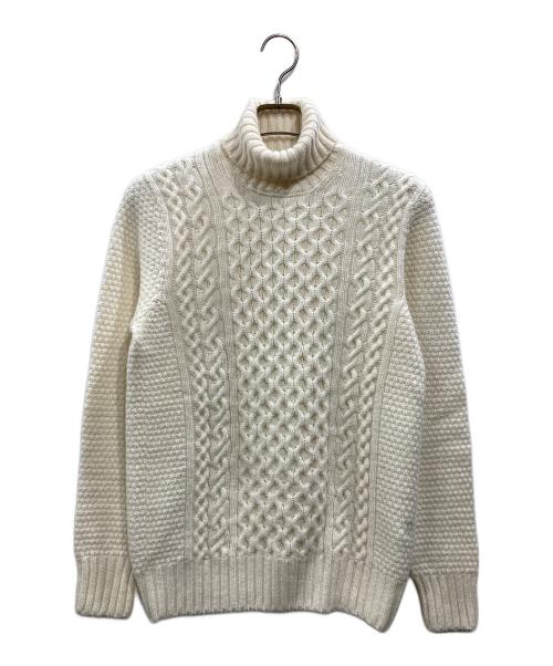 Drumohr（ドルモア）Drumohr (ドルモア) タートルネック ケーブルニット ホワイト サイズ:46の古着・服飾アイテム