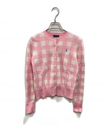 POLO RALPH LAUREN（ポロ・ラルフローレン）の古着「ギンガムチェック コットン カーディガン」｜ピンク