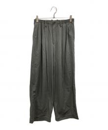 MARKAWARE（マーカウェア）の古着「Triple Pleated Easy Trousers 60/2オーガニック強燃ボイル3/2ツイル」｜グリーン