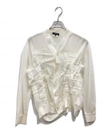 COMME des GARCONS HOMME PLUS（コムデギャルソンオムプリュス）の古着「シャーリングカーディガン」｜ホワイト