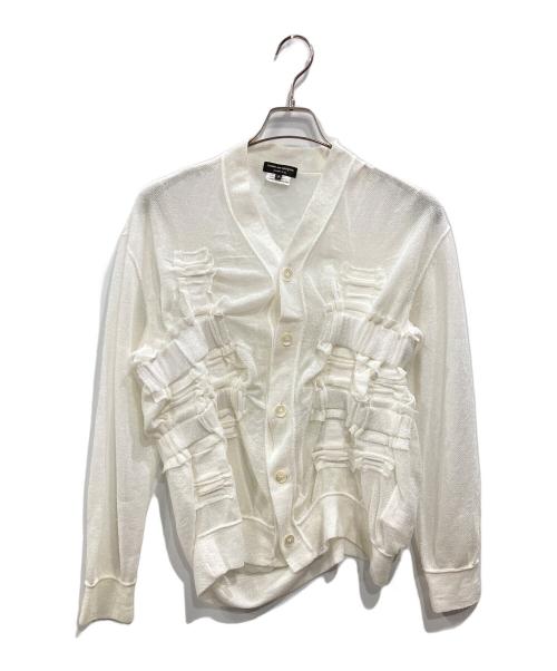 COMME des GARCONS HOMME PLUS（コムデギャルソンオムプリュス）COMME des GARCONS HOMME PLUS (コムデギャルソンオムプリュス) シャーリングカーディガン ホワイト サイズ:Sの古着・服飾アイテム