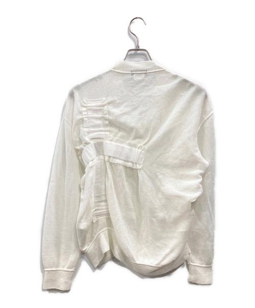 COMME des GARCONS HOMME PLUS（コムデギャルソンオムプリュス）COMME des GARCONS HOMME PLUS (コムデギャルソンオムプリュス) シャーリングカーディガン ホワイト サイズ:Sの古着・服飾アイテム