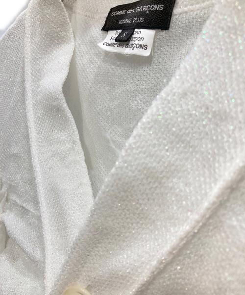 COMME des GARCONS HOMME PLUS（コムデギャルソンオムプリュス）COMME des GARCONS HOMME PLUS (コムデギャルソンオムプリュス) シャーリングカーディガン ホワイト サイズ:Sの古着・服飾アイテム