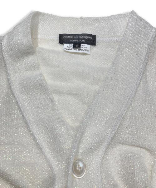 COMME des GARCONS HOMME PLUS（コムデギャルソンオムプリュス）COMME des GARCONS HOMME PLUS (コムデギャルソンオムプリュス) シャーリングカーディガン ホワイト サイズ:Sの古着・服飾アイテム