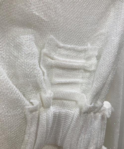 COMME des GARCONS HOMME PLUS（コムデギャルソンオムプリュス）COMME des GARCONS HOMME PLUS (コムデギャルソンオムプリュス) シャーリングカーディガン ホワイト サイズ:Sの古着・服飾アイテム