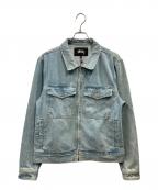 stussyステューシー）の古着「DENIM GARAGE JACKET(デニム・ガレージ・ジャケット)」｜スカイブルー