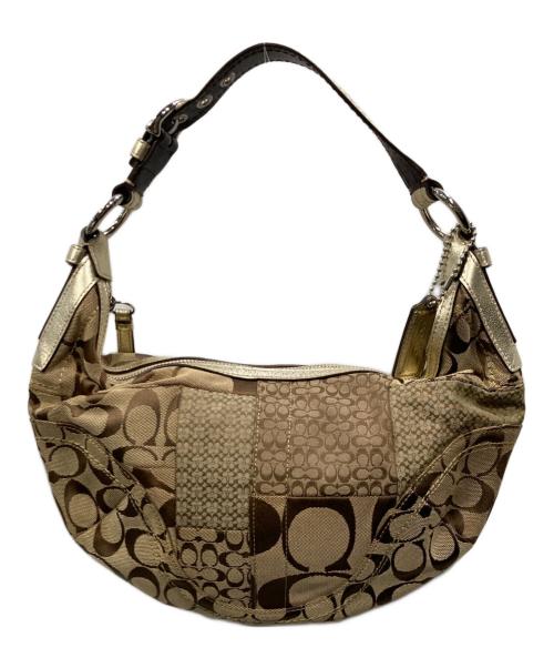 COACH（コーチ）COACH (コーチ) シグネチャー クレイジーパターン ワンショルダーバッグ ブラウンの古着・服飾アイテム