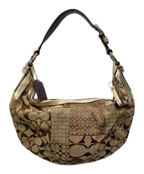 COACH（コーチ）COACH (コーチ) シグネチャー クレイジーパターン ワンショルダーバッグ ブラウンの古着・服飾アイテム