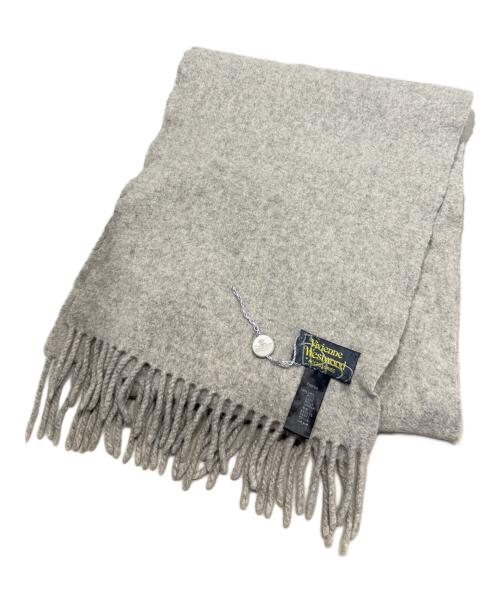 Vivienne Westwood（ヴィヴィアンウエストウッド）Vivienne Westwood (ヴィヴィアンウエストウッド) ロゴ刺繍マフラー グレーの古着・服飾アイテム